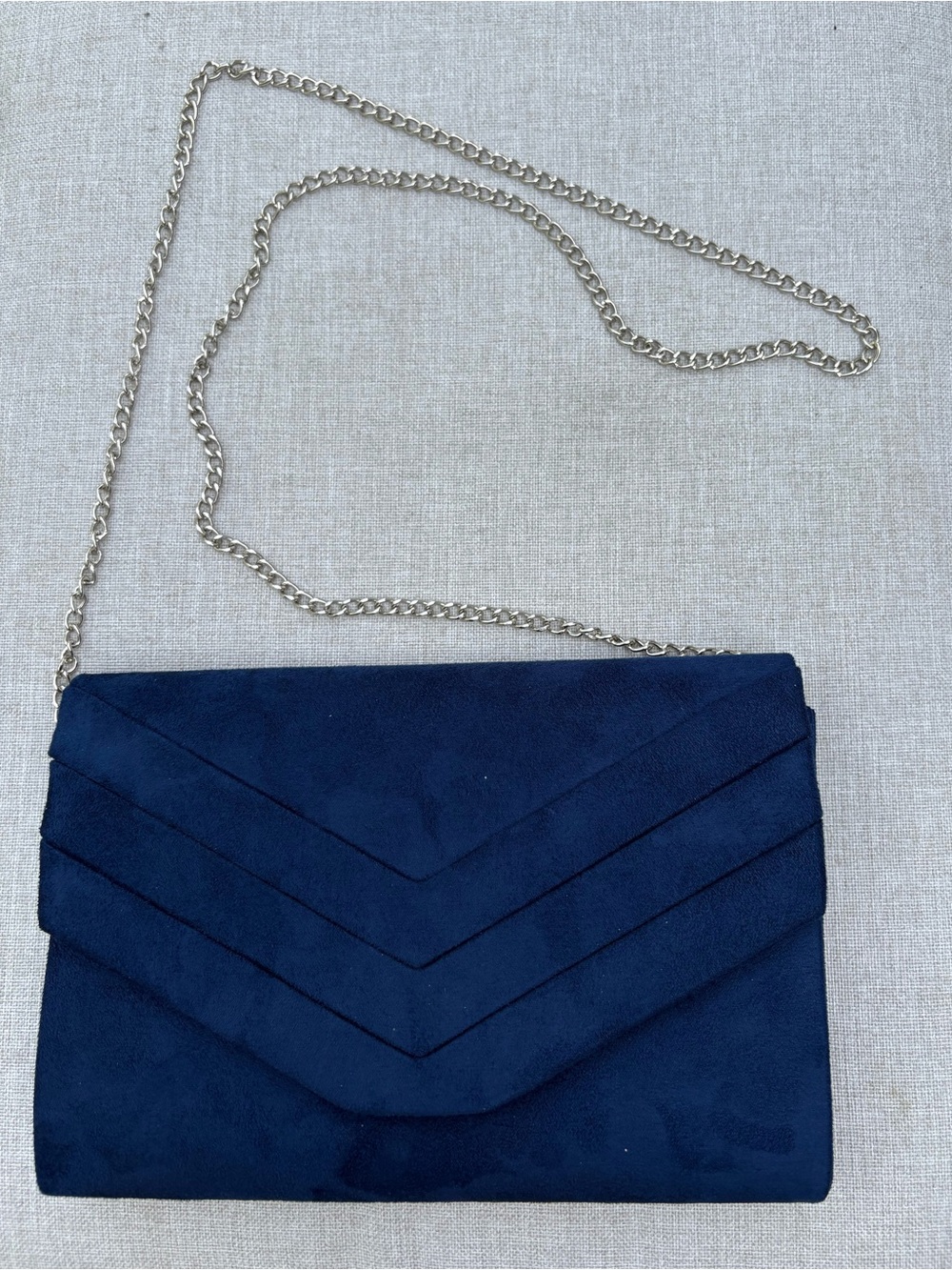 Milisente Navy Blue Suede Envelope Purse